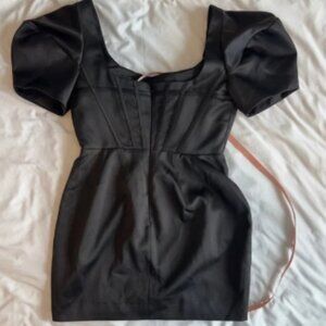 House of CB Black Niladi Mini Dress with Puff Sleeves